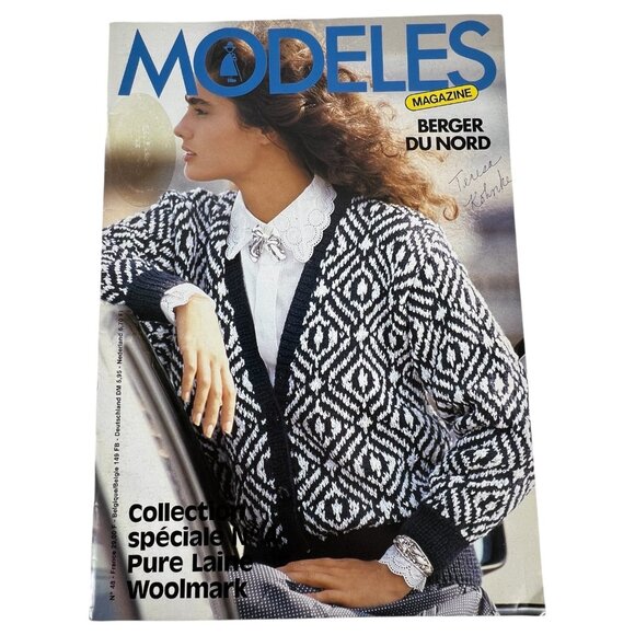 3 Modeles French Knitting Patterns Magazines Booklet Sweaters Women Men English - Picture 2 of 12